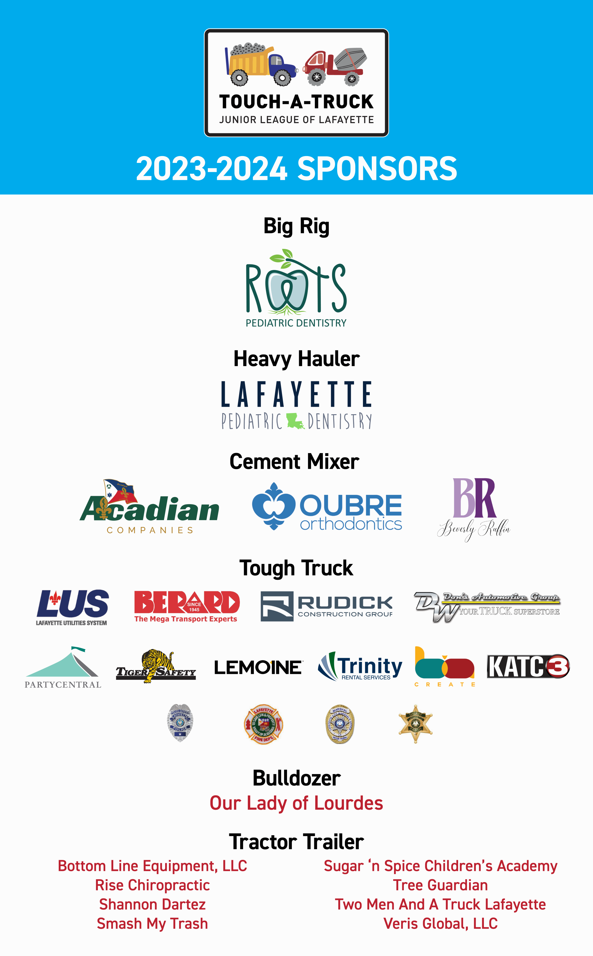 Touch-a-Truck Sponsors - Junior League of Lafayette